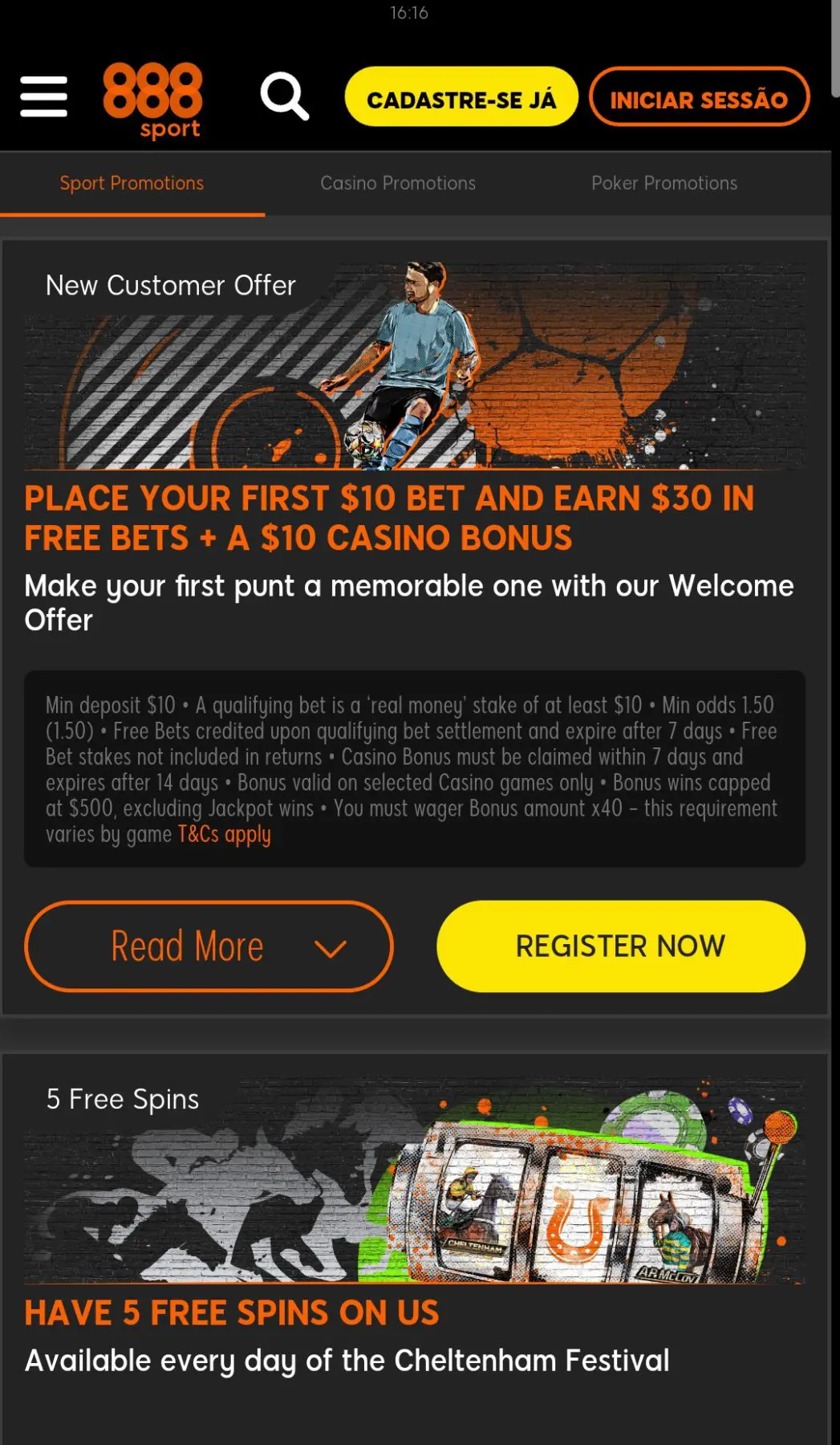Promoções de 888sport apostas