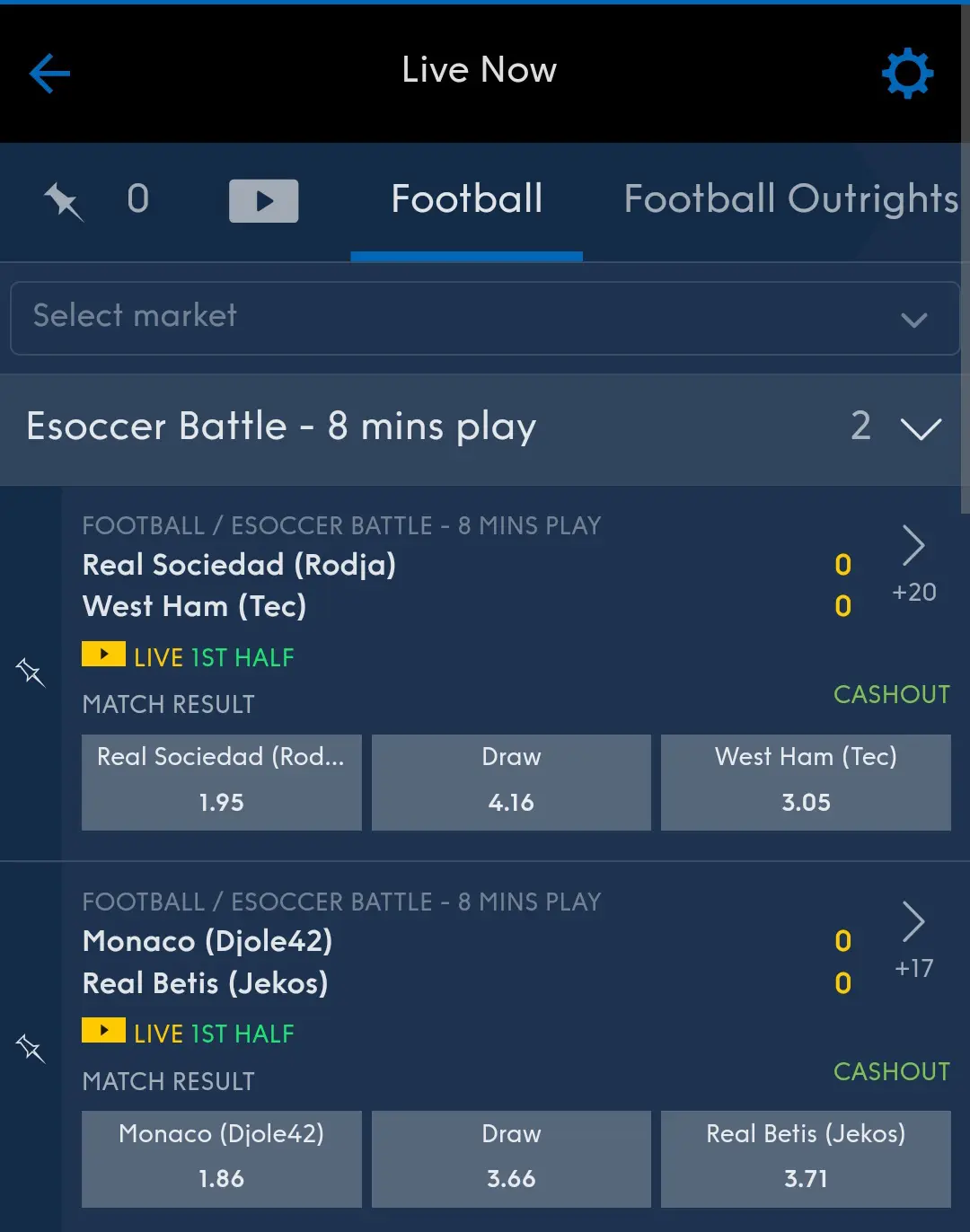 Mercados de Nordicbet apostas