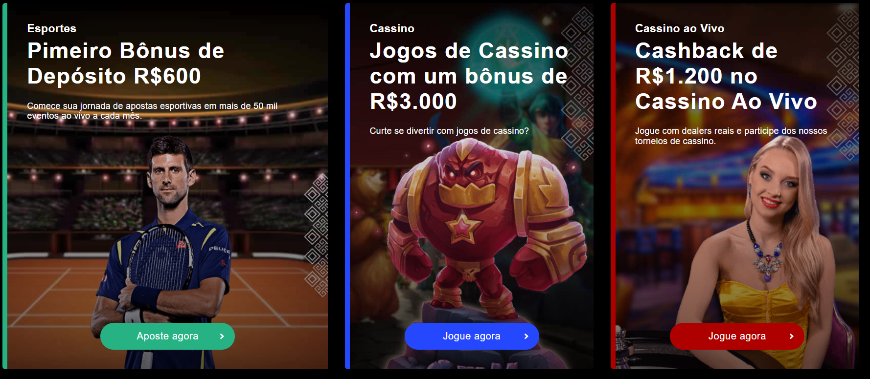 bônus de primeiro depósito
