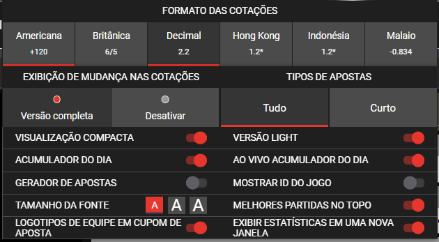 configurações