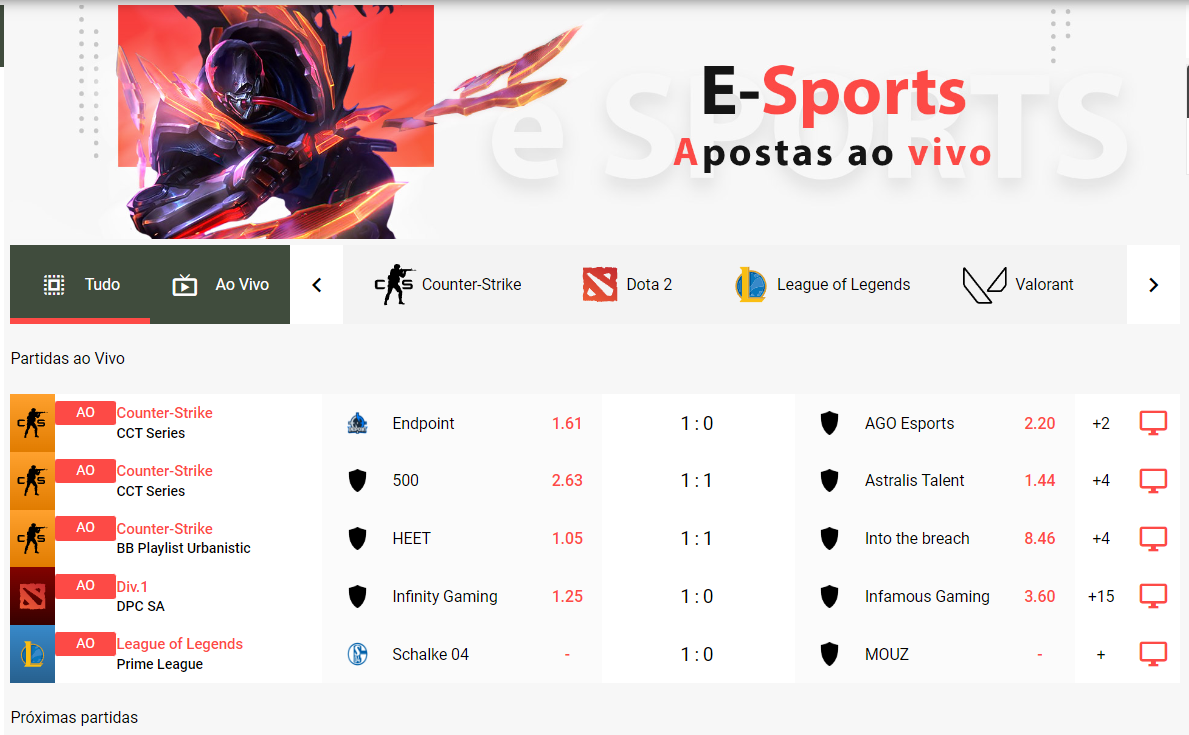 casa de apostas eSports Rolletto