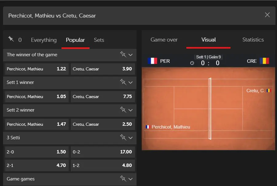 jogo de tênis betsafe