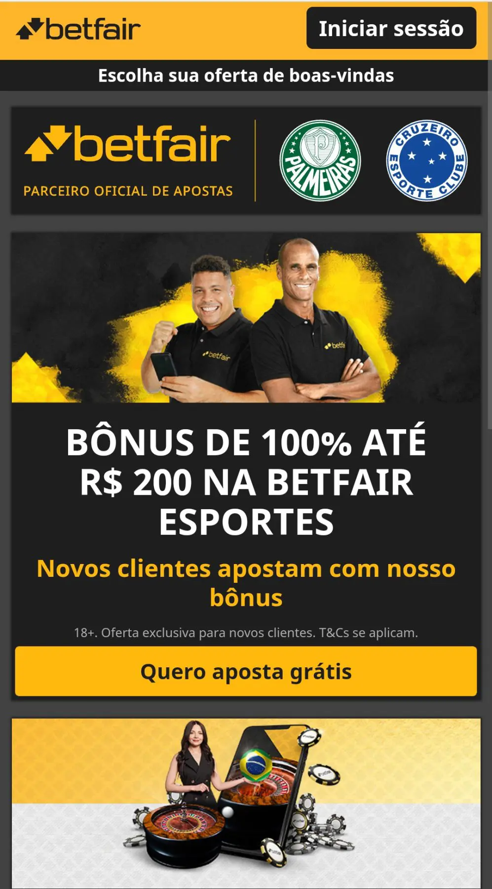 promoções de site de apostas betfair