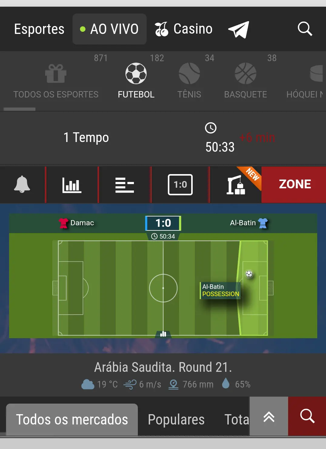 transmissão ao vivo